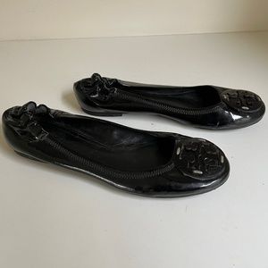 TORY BIRCH Black Patent Leather  Ballet Flat 8.5